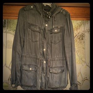 Max Jeans Utility Military Anorak Jacket In Tencel